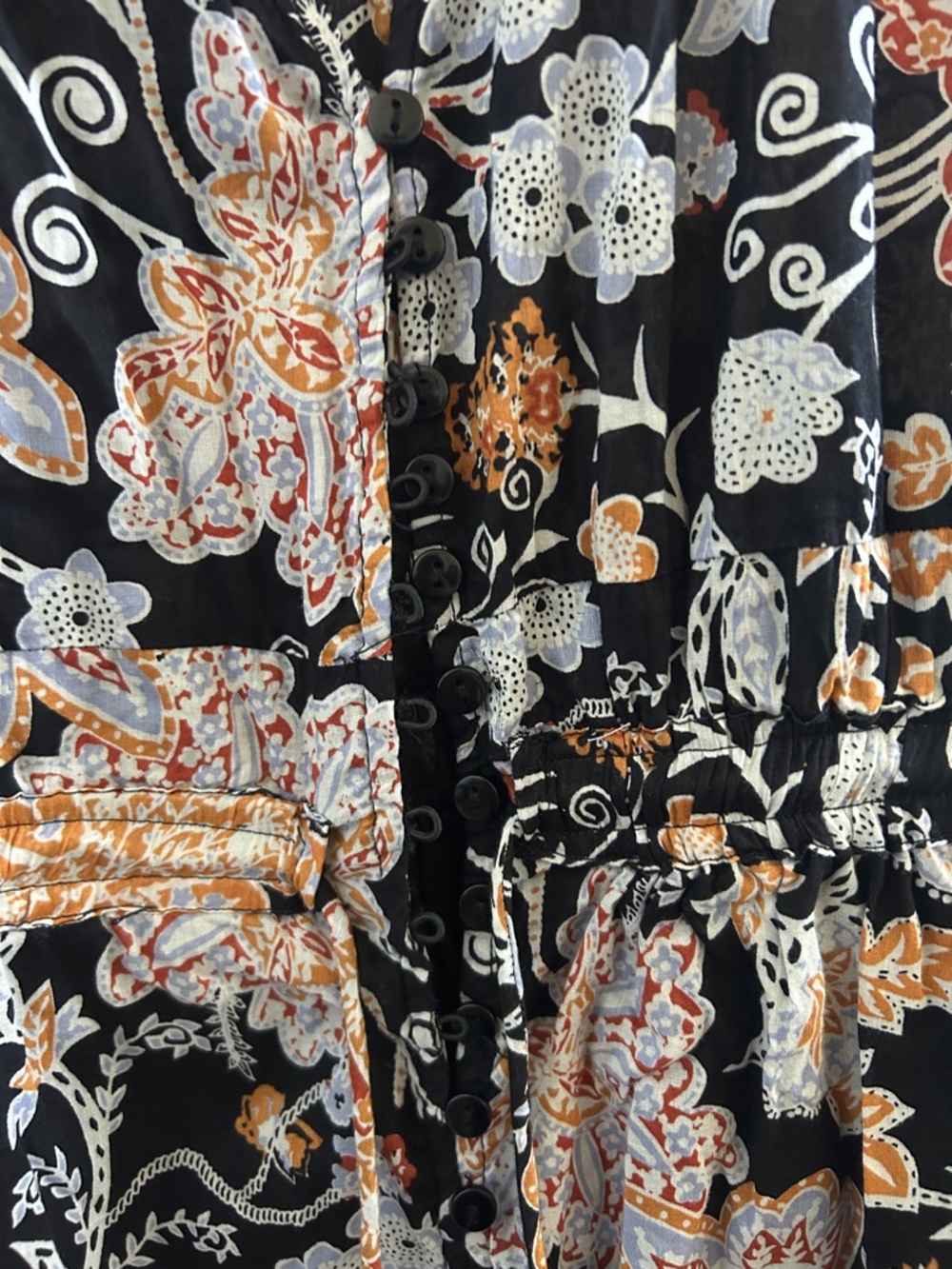 Elan Black Maxi Dress with Pink and Cream Floral Print - Picture 3 of 3